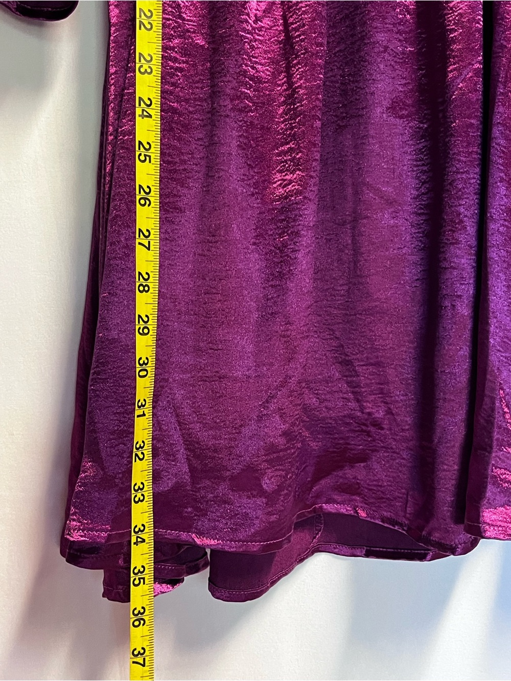 Entro Magenta Metallic Babydoll Mini Dress Size Medium‎ Puff Sleeve Party Glam - Picture 10 of 10